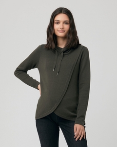 Cassie Cross Over Maternity & Nursing Knit – Khaki – 3 Bears Maternity