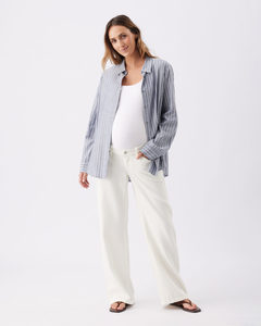 Billie Elastic Waist Maternity Jean – Ecru – 3 Bears Maternity