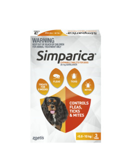 Simparica Chewable Tablets for Dogs 5.1-10kg (3 Pack)