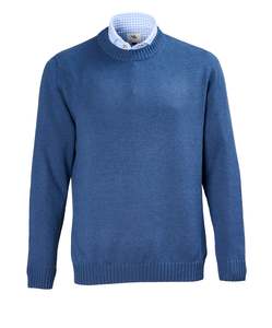 Cam Crew Neck Wool Knit - Denim Online 3 Wise Men NZ