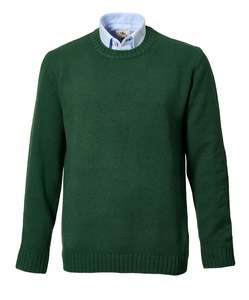 Chester Crew Neck Wool Knit - Green Online 3 Wise Men NZ