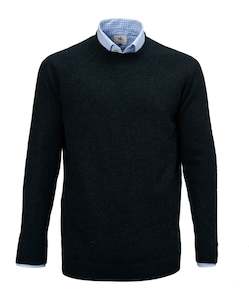 Zac Crew Neck Wool Knit - Pine Green Online 3 Wise Men NZ