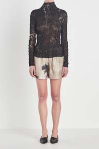 Rory William Docherty - Crushed Long Sleeve Turtle Neck Black/White