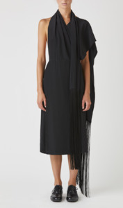Rory William Docherty: Rory William Docherty - Tassel Scarf Dress Black