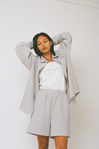 Commonplace Essentials - Beech Cottage Shorts Black/White Stripe