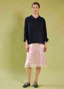 Daylight Moon: Daylight Moon - Peter Pan Shirt Navy
