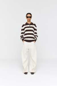 Ricochet - Noe Polo Brown/Cream Stripe