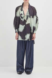 Rory William Docherty - Multi Tie Painters Shirt Mint Kelp