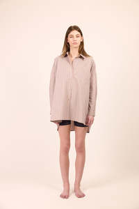 Pharlain - Billie Shirt Red/Tan Stripe