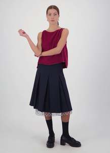 Frockstar Favourites: Daylight Moon - Everything Works Out Pleated Skirt Navy Checks