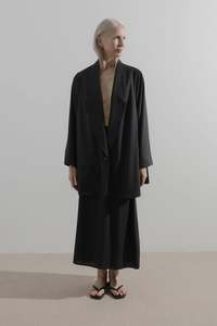 James Brown: James Brown - Soft Blazer Wool Suiting Black