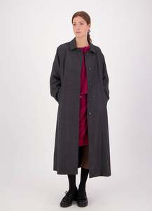 Daylight Moon - Famous All Over Duster Coat Grey Wool