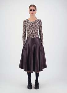 Daylight Moon - Strange Overtones Leatherette Skirt Brown