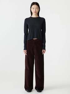Frockstar Favourites: Bassike - Cord Wide Leg Pant Dark Plum