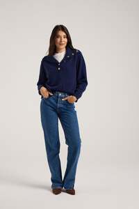 Of Hers: Of Hers - Sailor Collar Georgie Sweater Navy Basalt
