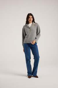 Of Hers - Sailor Collar Georgie Sweater Grey Arquerite
