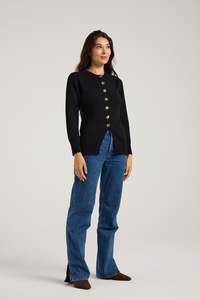 Of Hers - Fitted Rachel Cardigan Black