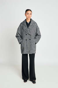 Twenty-Seven Names - Purpose Coat Black Herringbone