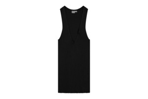 Winter Holiday Packing List: Standard Issue - Merino Rib  V Neck Tank Black