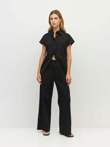 Juliette Hogan - Koa Trouser Soft Stripe Broderie Black