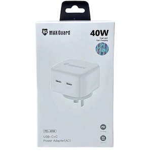 Apple Cables: Maxguard Type C (x2 ports) Power Adapter Wall Plug (NZ / AUS)