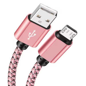 Charger Cable for Samsung Phones & Tablets (Rose Gold), Type B (Micro USB) - 1m