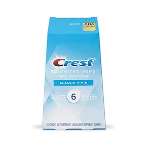 Products: Crest 3D Whitestrips, Classic Vivid, Teeth Whitening Strip Kit, 20 Strips (10 Count Pack)