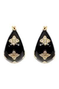 Accessories: AMIRA GEM EARRING - BLACK