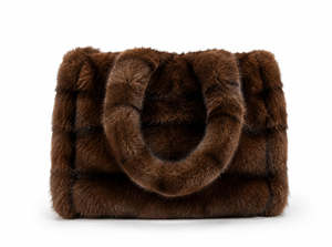 Dusky Robin Handbags: Chocolate Faux Fur Bag