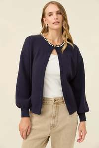 Sale: Nell Pearl Cardigan - Navy