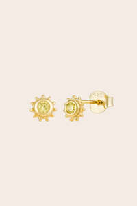 Earrings: Life Force Sun Studs - Gold