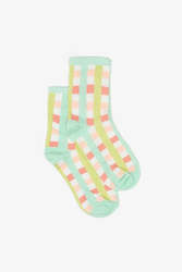 Shoes: Mint Check Socks