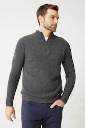 Men: Oberon Zip Jumper in Zinc