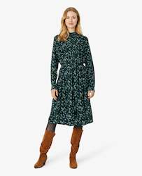 Women: Lona Dress in Print Geen/Blue