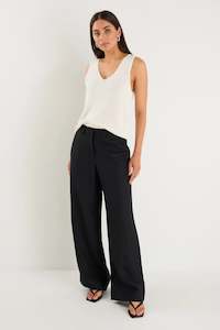 Pants: Shelter flat front wide leg pants  UNION