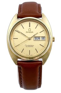 Products: Omega Constellation 1970s Automatic 14ct Gold Capped Mens Wristwatch Ref 166.0247 in Perfect Condition