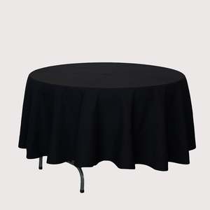 Linen: Tablecloth - Round 2.4m Black