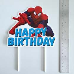 Acrylic Cake Toppers: Spiderman Happy Birthday Cake Topper