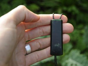 Dark Pounamu Toki — A Carved Piece
