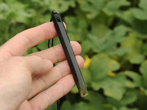 Dark Pounamu Drop — A Carved Piece