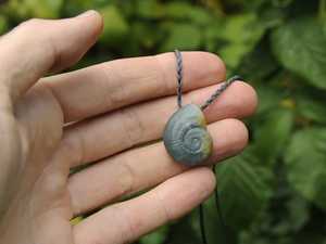 Small Jadeite Kauri Snail Shell — A Carved Piece