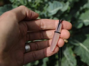 Lavender Agate Rolled Leaf — A Carved Piece