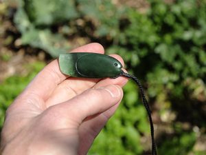 Products: Pounamu Fish - white tail — A Carved Piece