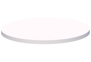 Desks: Calculator - Round Top - White/Black Embossed