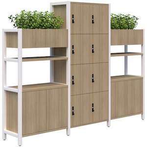 Storage: Grid 40 Locker / Planter Display Wall - 4-5 Tier