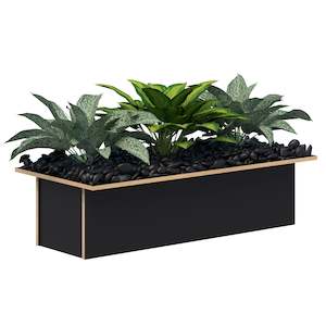 Table Top Planter Box - Set of pots and artifical plants