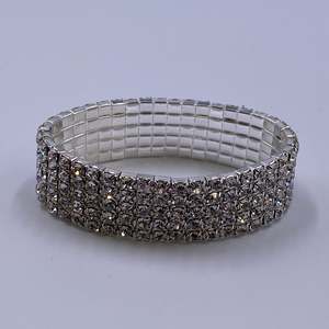 Comp Day Accessories: 6 Row Rhinestone Bracelet