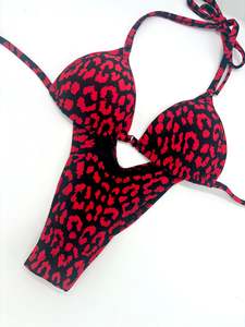 Red Leopard Figure Posing Bikini