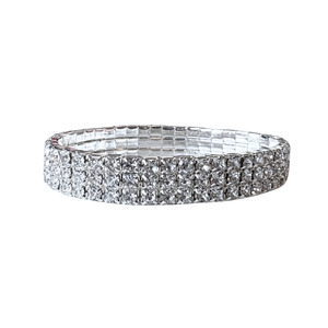 Comp Day Accessories: 3 Row Rhinestone Bracelet