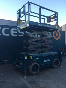 Products: 10 Metre Rough Terrain Scissor Lifts - Accessman Group Making Height Easy
